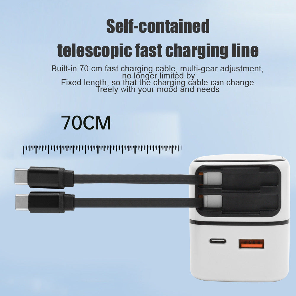 35W 4 in 1 Type C Retractable fast charger (IND PLUG)
