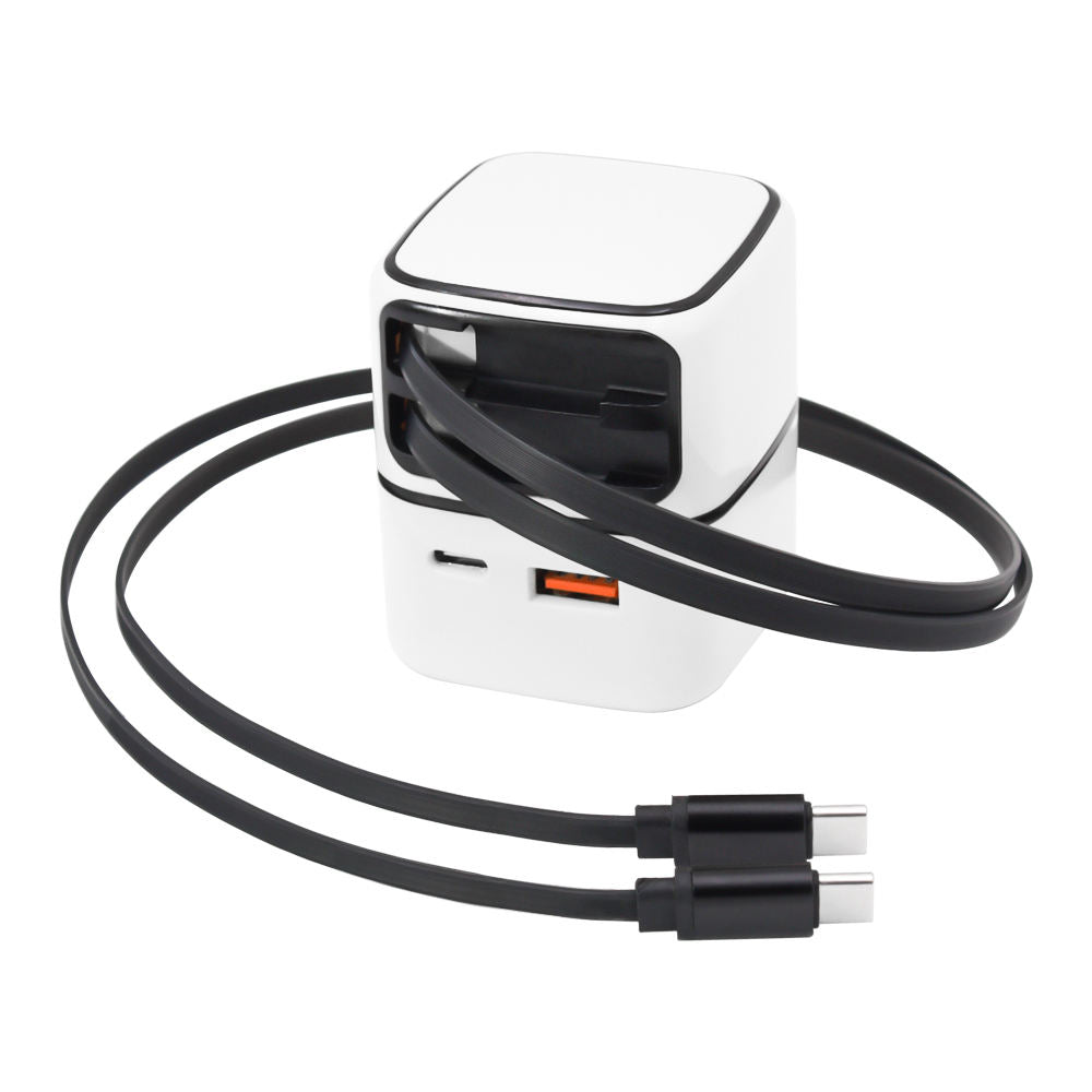 35W 4 in 1 Type C Retractable fast charger (IND PLUG)