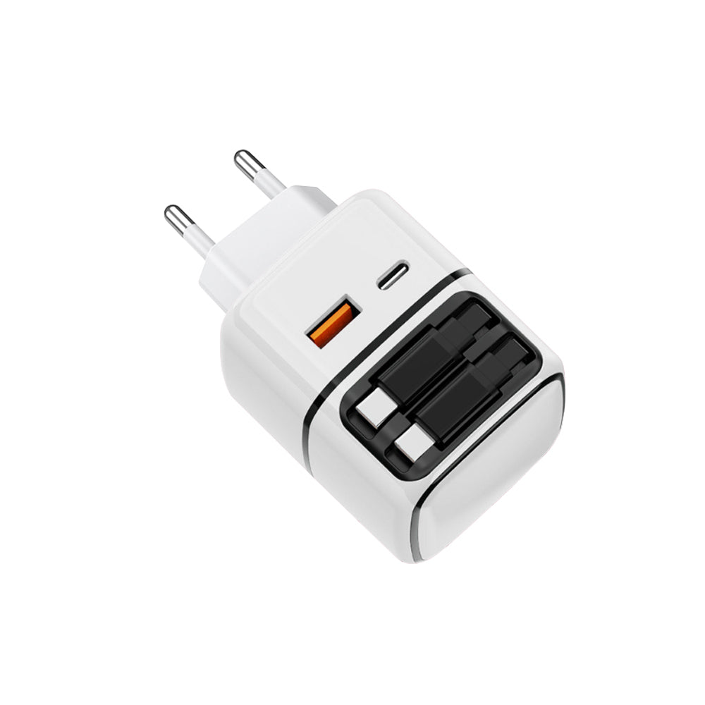 35W 4 in 1 Type C Retractable fast charger (IND PLUG)