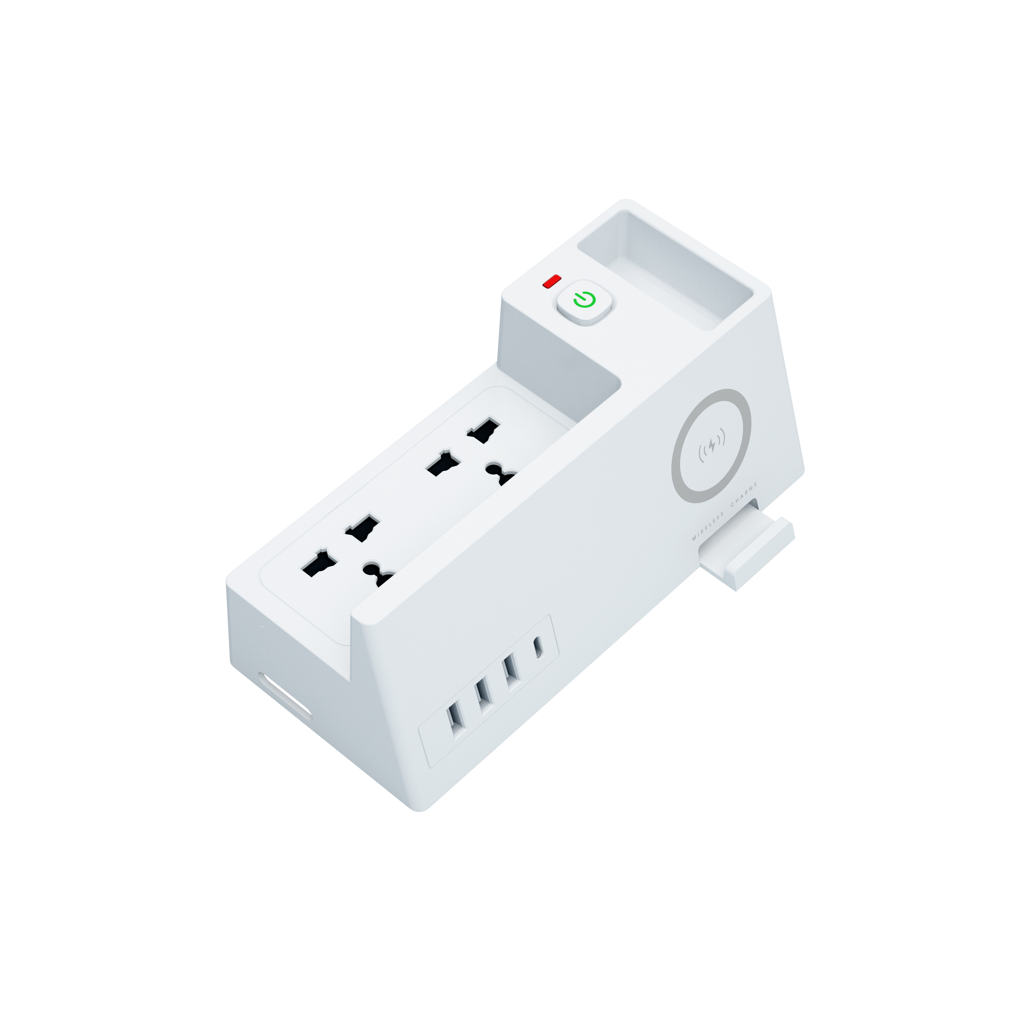 Smart Power Strip with Universal Sockets, USB Ports & 5W Wireless Charger – Surge Protected Extension Board
