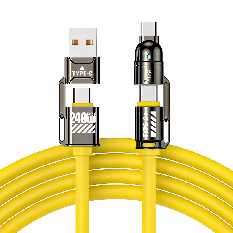 Silicone 4-in-1 FastCharge Cable 240W (2m, LED Type-C)
