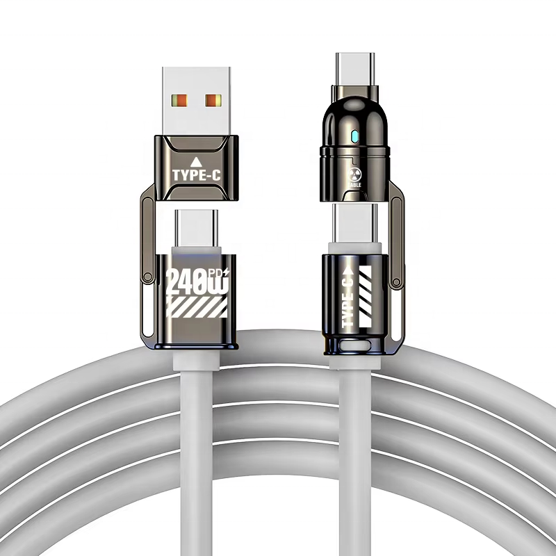 Silicone 4-in-1 FastCharge Cable 240W (2m, LED Type-C)