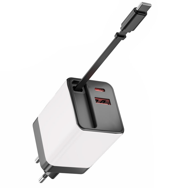 65W Type C retractable fast charger (IND PLUG)