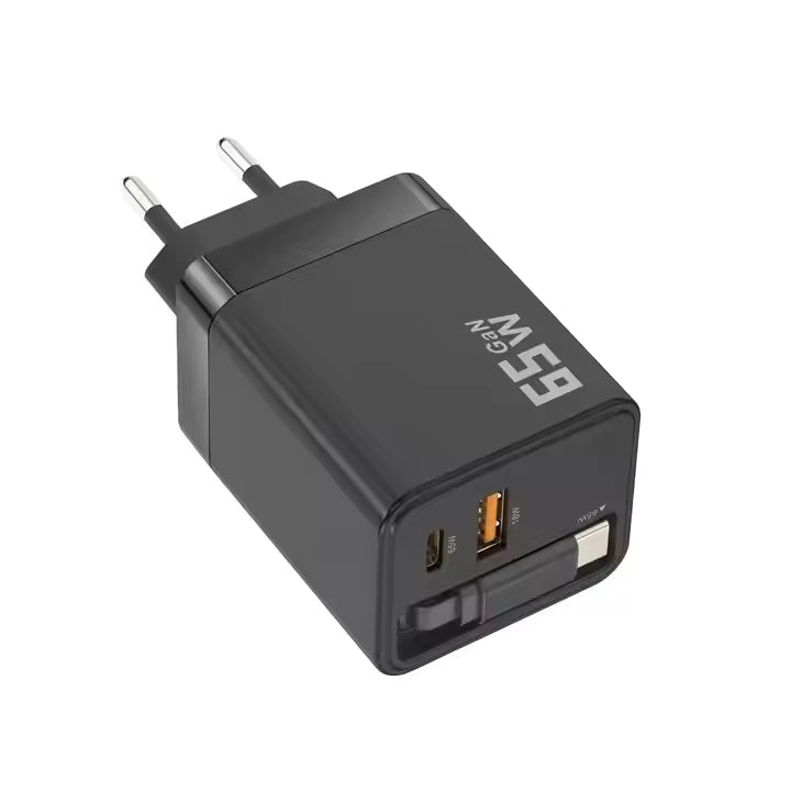 65W Type C retractable fast charger (IND PLUG)